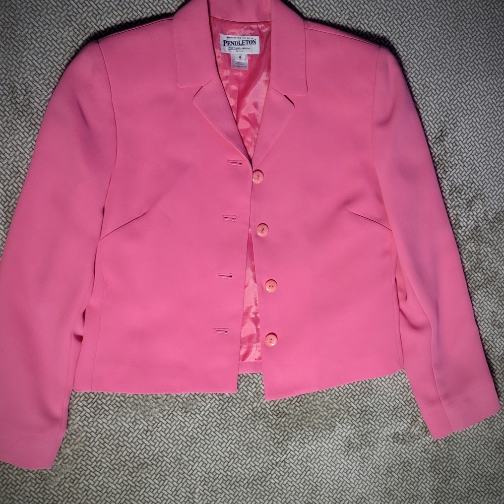 Vintage Pendleton Women's Bubblegum Pink Blazer | Size 6P |